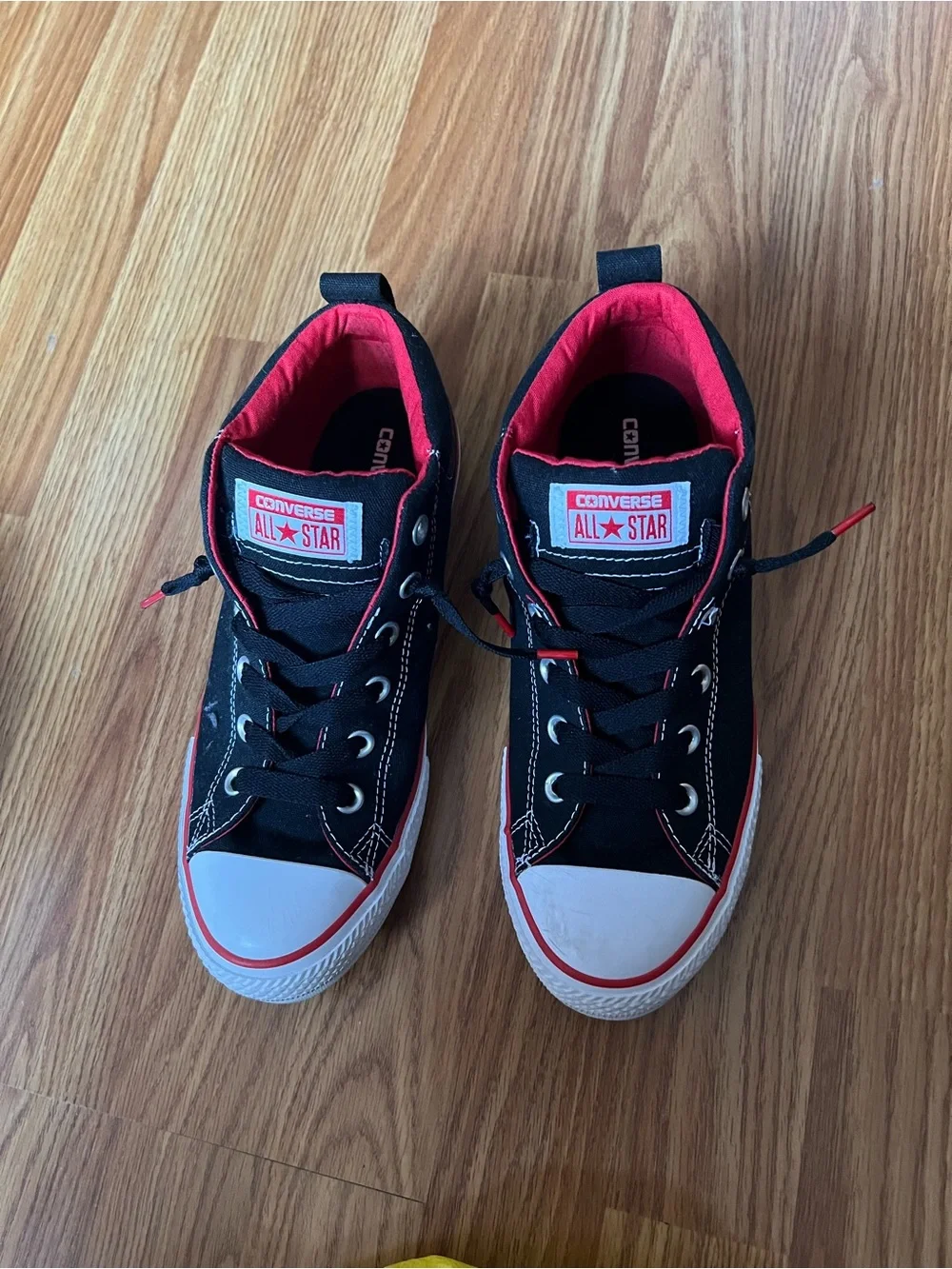 Converse Kids Black and Red High-Top Sneakers